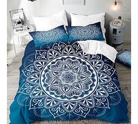 Surwin Mandala Juego de Cama 3 Piezas para Cama 90, 135 o 150cm, Microfibra 3D Juegos de Fundas para Edredón con Funda Nórdica y 2 Funda de Almohada (H,150x200cm)