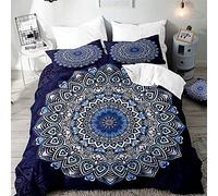 Surwin Mandala Juego de Cama 3 Piezas para Cama 90, 135 o 150cm, Microfibra 3D Juegos de Fundas para Edredón con Funda Nórdica y 2 Funda de Almohada (E,220x240cm)