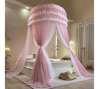 Surwin Mosquitera Cama Individual Matrimonio, Universal Mosquitera para Cama con Diseño de Cúpula Mosquitera Cama Grande Mosquito Net para Habitación Interior o Exterior (Rosa Rosa)