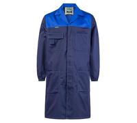 SUSHIMIAN Batas de Laboratorio Hombre Chaqueta de Trabajo Multibolsillos Batas Camisa Delantal Médico Camisa de Laboratorio Adulto Ropa de Trabajo, Azul, XXL