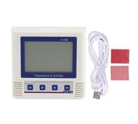 SustVita Registrador de temperatura y humedad USB con rango de -20 a 60 ℃, pantalla LCD grande, termómetro higrómetro digital con alarma para sala de computadoras, almacenamiento,