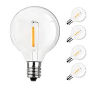 SUWIN Bombillas de Repuesto G40 LED para Luces de Cadena Aire Libre E12 1W Blanco Cálido 2700K Regulable Pack de 5