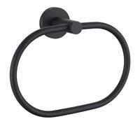 Suyar - Toallero de acero inoxidable con anilla giratoria, accesorio de cocina para baño, color negro mate