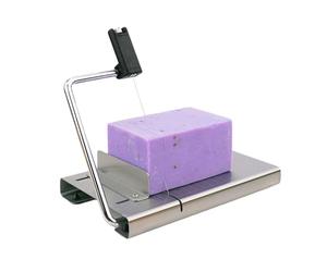 SUZLAZYR Cortador de jabón Hecho a Mano - Cortadores de jabón de Acero Inoxidable con Escala para Hacer jabón - Rebanador de Pan - Jabón Artesanal, Vela o Mantequilla de Cocina