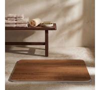 Svet - Alfombra Diatomita Baño - Secado Rápido y Ultra Absorbente, Antideslizante, Antibacteriana y Antihongos, Alfombrilla Baño Diatomita de Piedra. (Nogal)