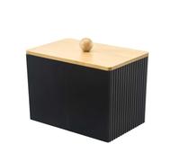 SVOCK Organizador Baño, Dispensadores de Discos Desmaquillantes, Caja de Almacenamiento de Hisopos de Algodón, Algodón con Tapas de Bambú Contenedor per Bagno, Toletta, Soggiorno