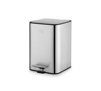 Swan Cubo de basura con pedal de 5 litros con sistema de pedal de pie, cubo interior extraíble, base antideslizante, acero inoxidable con acabado a prueba de huellas dactilares