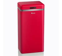 Swan Retro Cubo de Basura Cocina Automático, Sensor de Movimiento, 45 Litros, Metálico, Papelera Inteligente de Reciclaje Gran Capacidad, Diseño Vintage, Rojo