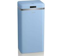 Swan Retro Cubo de Basura Cocina Automático, Sensor de Movimiento, 45 Litros, Metálico, Papelera Inteligente de Reciclaje Gran Capacidad, Diseño Vintage, Azul Pastel