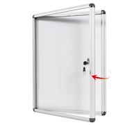 SWANCROWN Tablon de Anuncios con llave para 4 Hojas A4, Puerta de Aluminio
