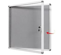 SWANCROWN Tablon de Anuncios con llave para 6 Hojas A4, Fieltro Gris