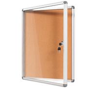 SWANCROWN Tablon de Anuncios Corcho con llave para 4 Hojas A4, de Aluminio
