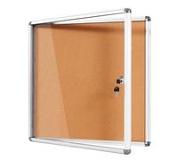 SWANCROWN Tablón de Anuncios Corcho para 6 Hojas A4, con Cerradura