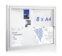 SWANCROWN Tablón de Anuncios Exterior con llave para 8 Hojas A4 de Aluminio