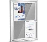 SWANCROWN Tablón de Anuncios Exterior para 4 Hojas A4, Fieltro Gris