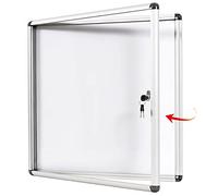 SWANCROWN Tablón de Anuncios para 6 Hojas A4 con llave, Marco de Aluminio