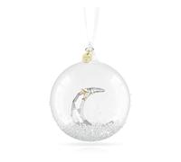Swarovski Annual Edition Decoración Bola 2025, Bola de Cristal con 2200 Cristales con una Luna en el Interior Adornada con Estrellas Doradas y 158 Facetas Talladas con Precisión, Blanco