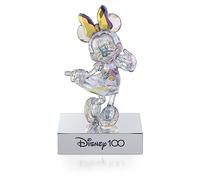 Swarovski Disney100, Figura de Minnie Mouse Decorativa de Cristales Transparentes con Efecto Aurora Borealis