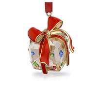Swarovski Holiday Cheers, Decoración Regalo, Suspendido de Cinta de Grosgrain Roja, con Diseño del Paquete con Efecto Golden Shadow de Swarovski y 426 facetas, Objeto Decorativo Coleccionable, Rojo