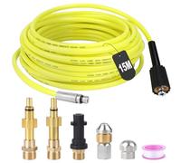 SWAWIS 15M Manguera Limpieza Tuberías 180 Bar Manguera Hidrolimpiadora con 2 Boquillas 3 Adaptadores para Kärcher K2 - K7 Lavor Parkside Bosch