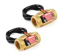 SWAWIS 2 Piezas G3/4 Sensor de Flujo de Agua, Sensor de Flujo de Agua 3/4" Medidor de Flujo, Flujo de Agua Hall Sensor de Flujo Interruptor de Flujo de Agua, 1-30L/min
