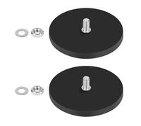 SWAWIS 2 Piezas Imanes de Neodimio Recubiertos de Goma Ø 88mm, Imanes Neodimio Potentes de Goma con M8 Rosca Externa, 55Kg Fuerza de Sujeción, para Fijación de Luces y Equipos de Vehículos