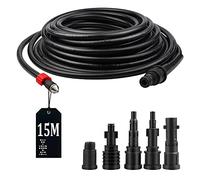 SWAWIS Manguera de Alta Presión 15M 80 Bar 60 °C Hidrolimpiadora Manguera incluye 5 Adaptadores para Limpiador de Alta Presión Kärcher/Lavor/Interpump/Bosch, Limpieza de tuberías