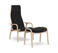 Swedese Butaca y reposapiés Lamino haya lacada/piel de oveja Black (negro)