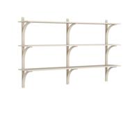 Swedese Estantería Levi de 3 baldas Fresno pigmentada en blanco-aluminio. 180 cm