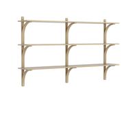 Swedese Estantería Levi de 3 baldas Roble barnizado natural-aluminio. 180 cm