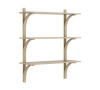 Swedese Estantería Levi de 3 baldas Roble barnizado natural-aluminio. 90 cm