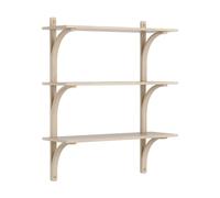 Swedese Estantería Levi de 3 baldas Roble pigmentado en blanco-latón. 90 cm