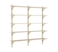 Swedese Estantería Levi de 5 baldas Fresno barnizado natural-aluminio. 180 cm