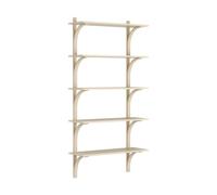 Swedese Estantería Levi de 5 baldas Fresno barnizado natural-aluminio. 90 cm