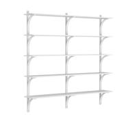 Swedese Estantería Levi de 5 baldas Fresno blanqueado-aluminio. 180 cm