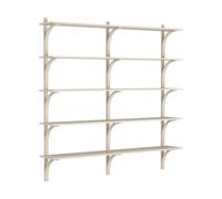 Swedese Estantería Levi de 5 baldas Fresno pigmentado en blanco-aluminio. 180 cm