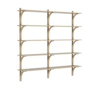 Swedese Estantería Levi de 5 baldas Roble barnizado natural-aluminio. 180 cm