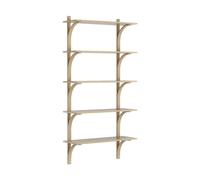 Swedese Estantería Levi de 5 baldas Roble barnizado natural-aluminio. 90 cm