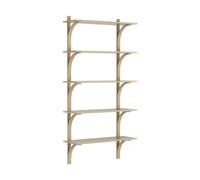 Swedese Estantería Levi de 5 baldas Roble barnizado natural-latón. 90 cm