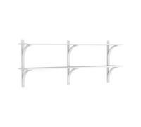 Swedese Levi estantería Fresno blanco-acero inoxidable. 2 estantes. 180 cm
