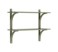Swedese Levi estantería Moss green-acero inoxidable. 2 estantes. 90 cm
