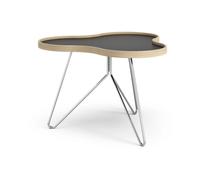 Swedese Mesa Flower 62x66 cm 45 cm. Negro-canto de roble-base de cromo