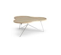 Swedese Mesa Flower mono 107x114 cm Roble natural. 45cm. base de cromo