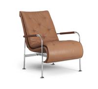 Swedese Sillón Serpentine Cuero Elmo Soft marrón claro-cromo-Tärnsjö Cognac