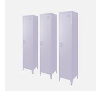 Swe rmario dormitorio industrial con 4 almacenamientos, set de 3, Soho, Verde kaki, 38x38x180 cm Purple