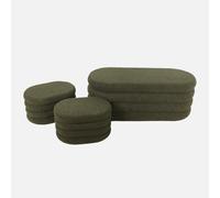 swe anco cofre de almacenamiento borreguito con 2 puffs , Snow , 45x111x42 Verde kaki