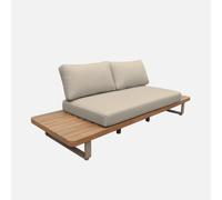 swe anco de jardín de madera de acacia y aluminio para 2 plazas Marrón - 210x77x63 cm Marrón