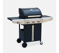 swe arbacoa de gas de 3 quemadores con 1 quemador lateral , Bazin 3 , 126x53x109 Negro