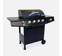 sweeek - Barbacoa de gas de 5 quemadores con 1 quemador lateral , Treville 4 , 125x43x103 Negro Onesize