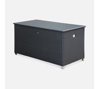 swe aja de jardín de resina tejida de 790L , Cassapanca , 162x82x153 Black
